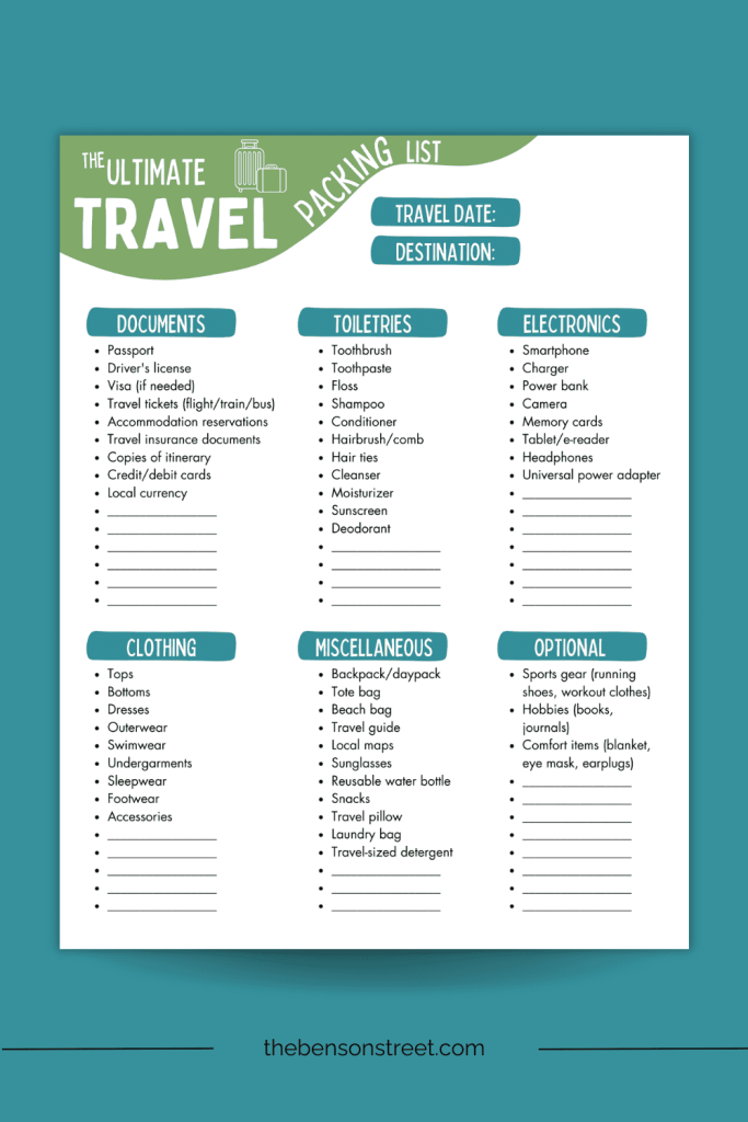 Travel Checklist